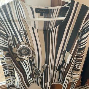 Women’s J. Janet long sleeve Blouse Top Beading